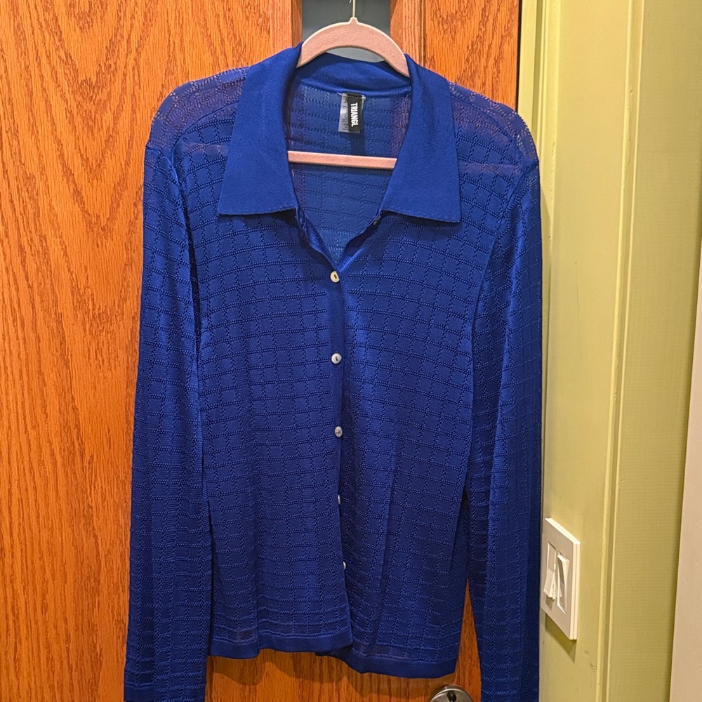 Triangl Swimwear Blue Textured Top